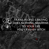 Chaos Marine Trans people Existing Does Nothing Negative To Your Life You Cry Baby Bitch 40k - Bumper Sticker (11.5X3)